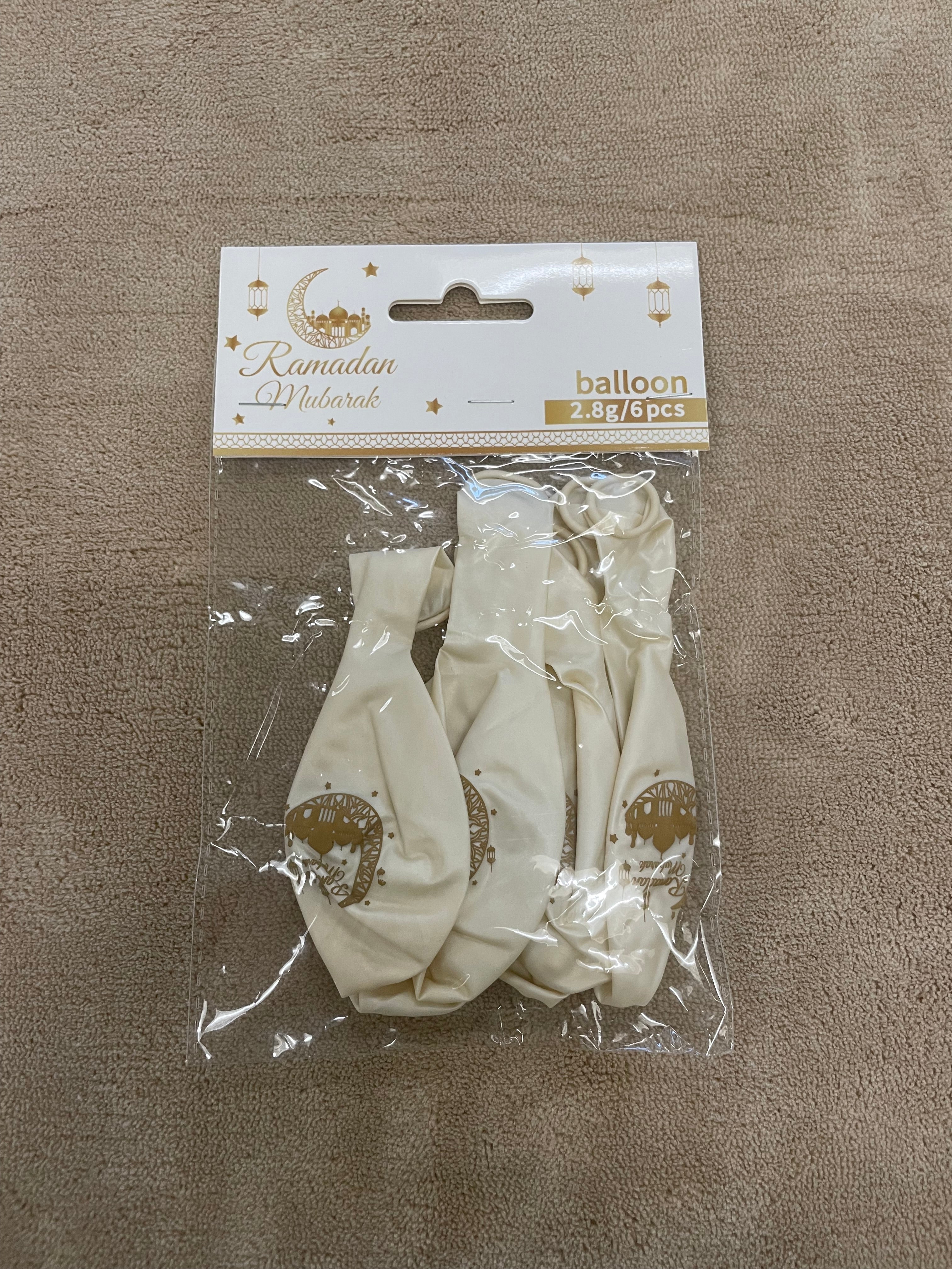 Ramadan Ballon - White 6stk