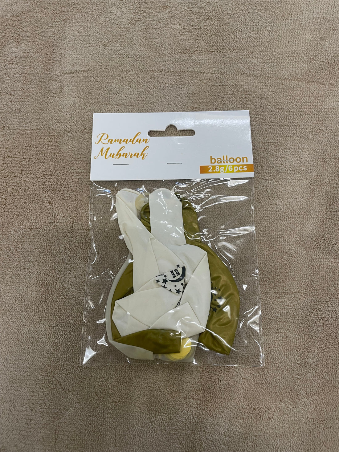 Ramadan Ballon - White/Guld 6stk