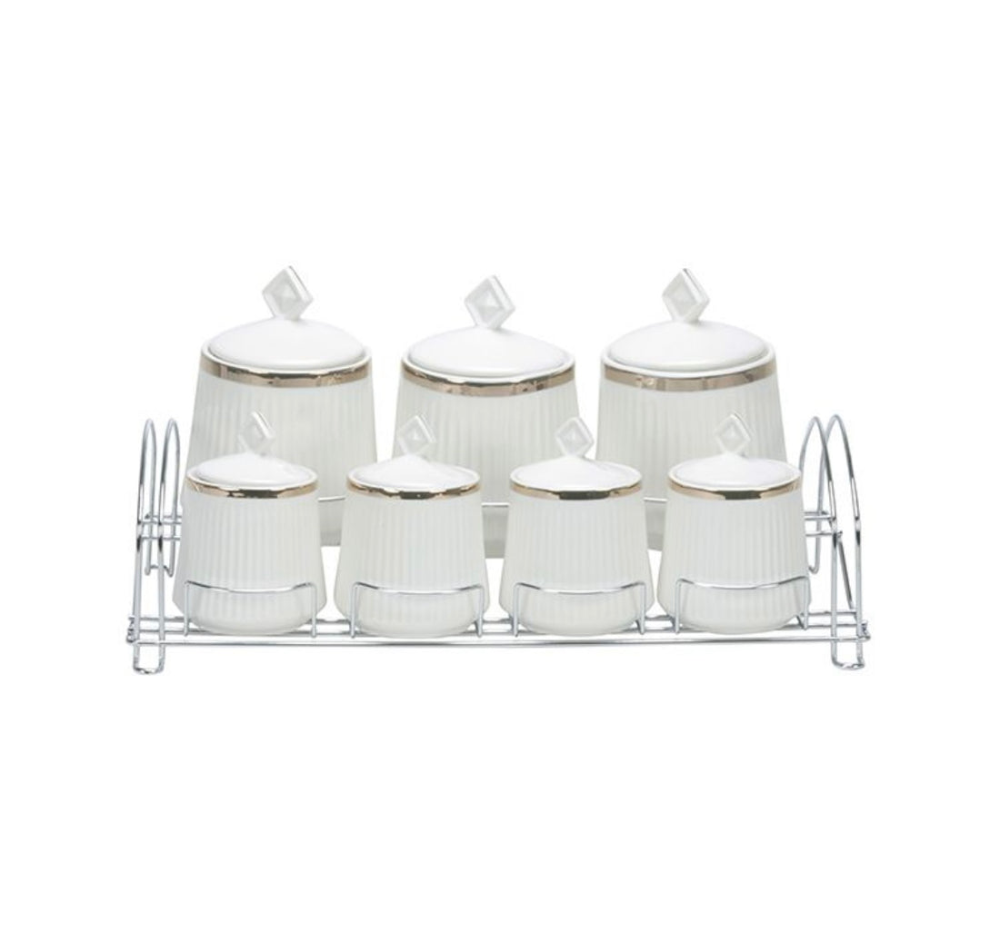 Bricard - Hvid & Guld Krydderisæt 7 Dele