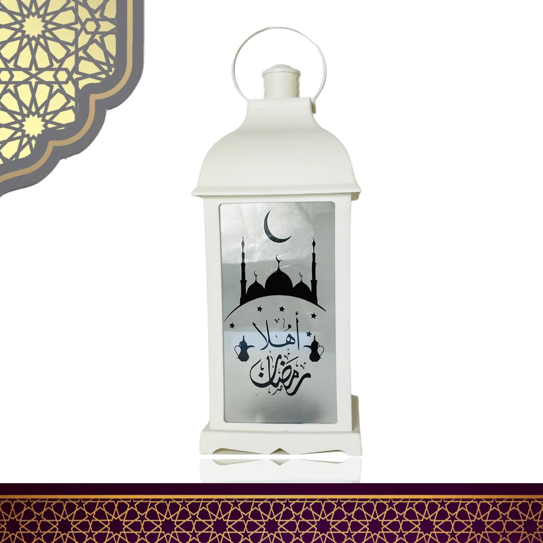 Ramadan Lanterne 31x13cm LED - Hvid