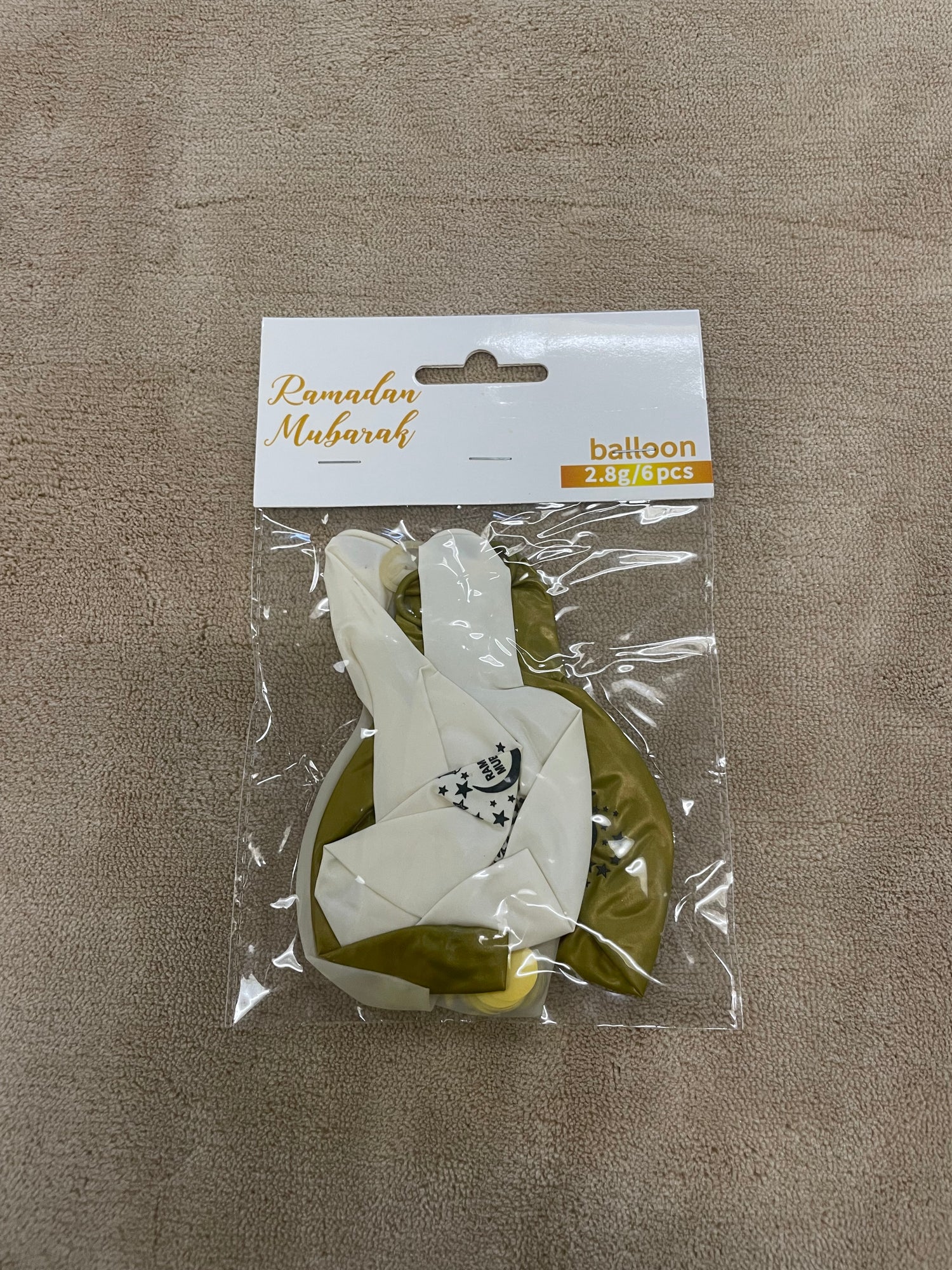 Ramadan Ballon - White/Guld 6stk