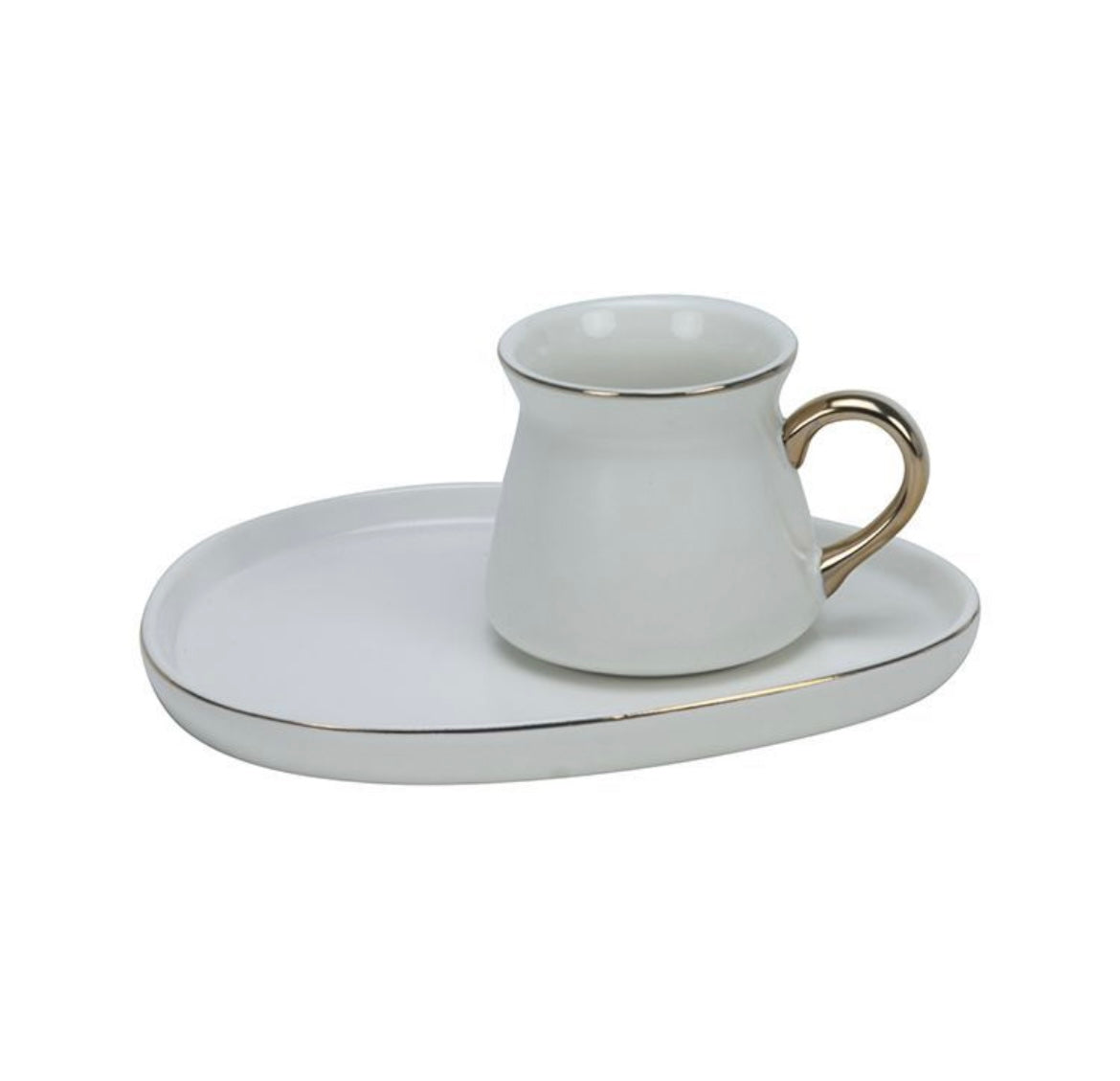 Bricard - Hvid Oval Espresso 12 Dele