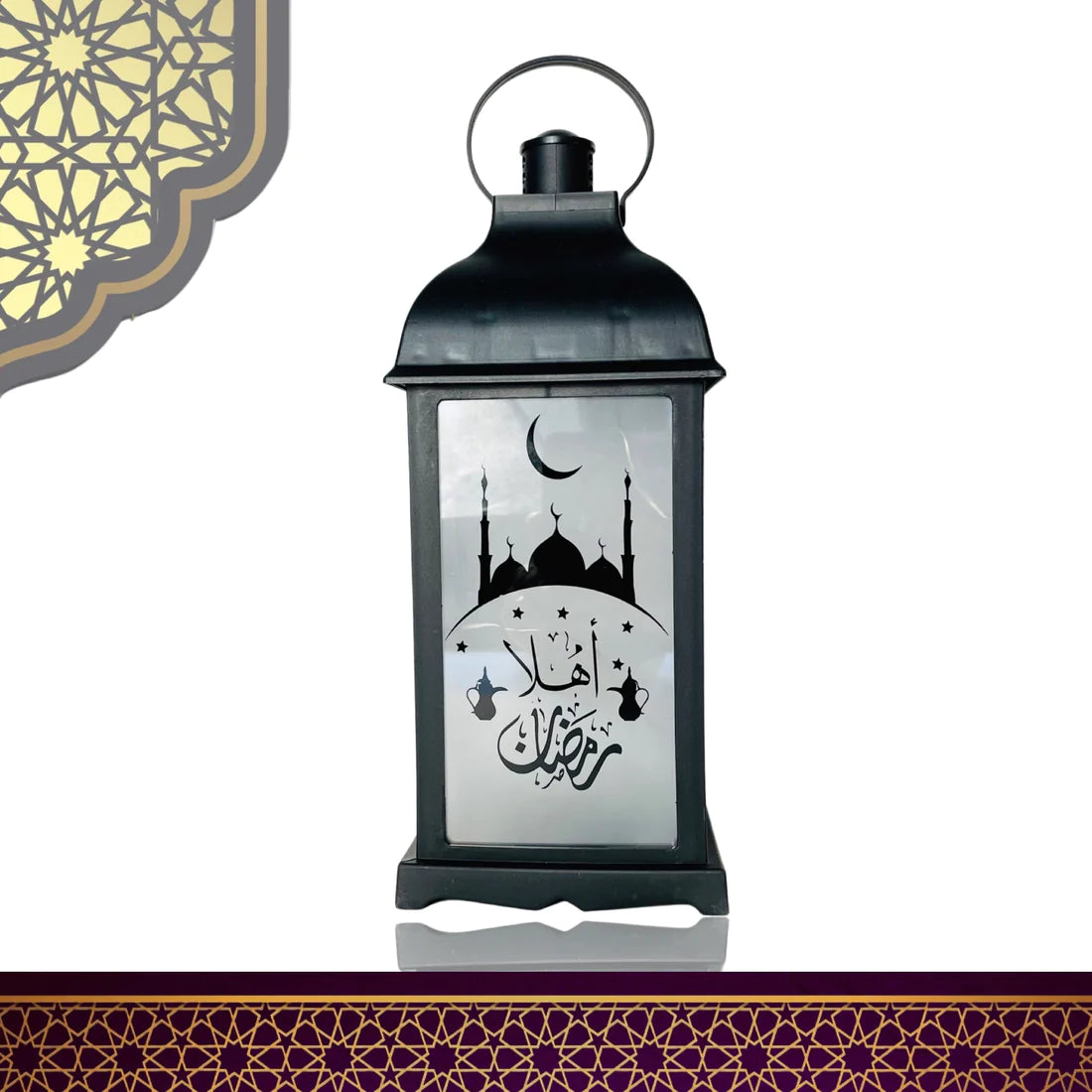 Ramadan Lanterne 31x13cm LED Sort